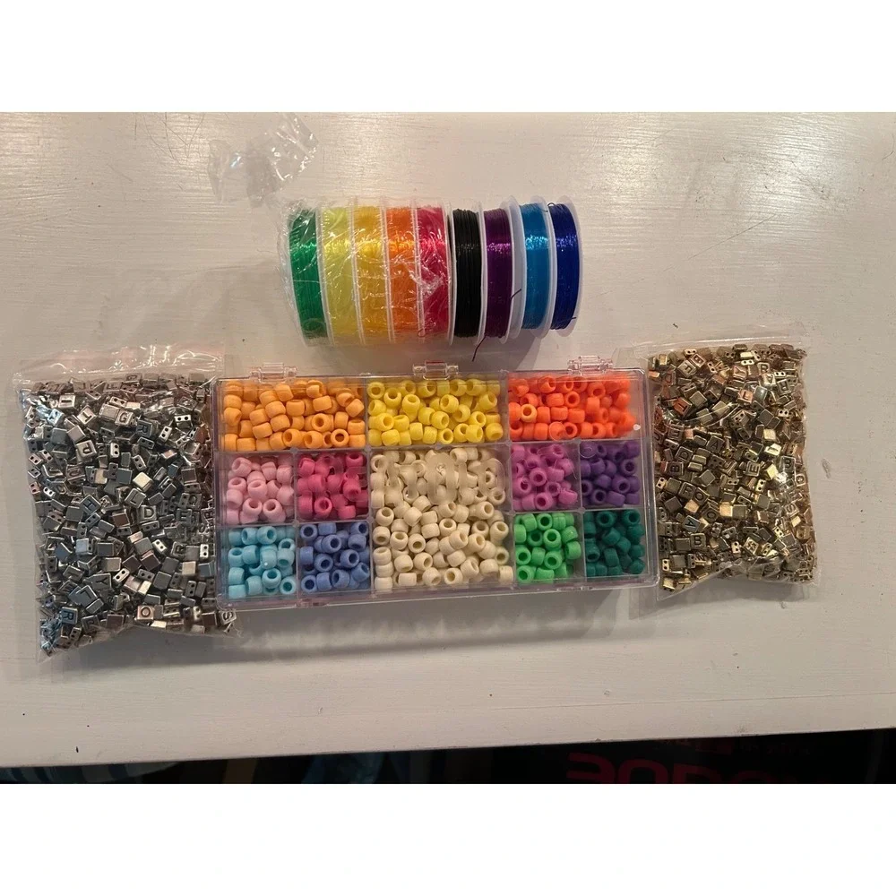 Pony Bead Bracelet Making gold & silver alphabet Beads, String, Taylor Swift